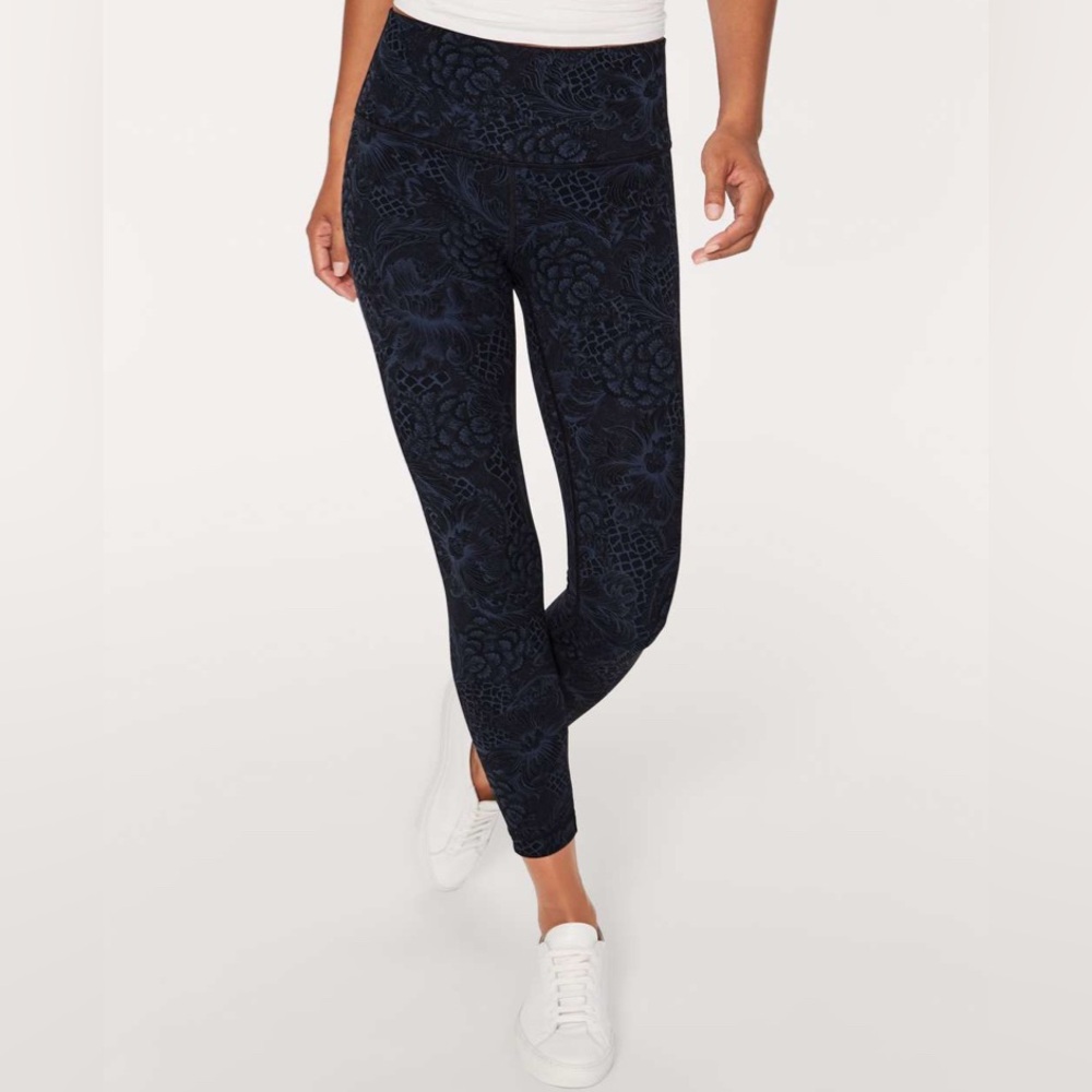 Lululemon Wunder Under Hi-Rise 7/8 Tight Luxtreme 25" Nouveau Mach Blue Black